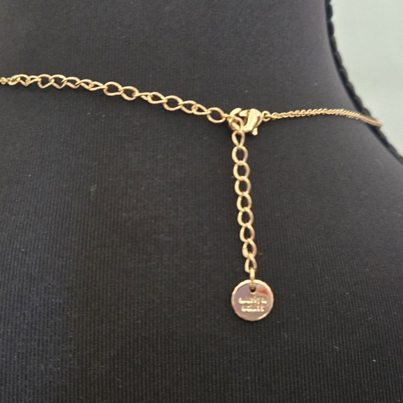 NWT Marlyn SchiffDouble Layered Gold Tone Necklace with Clear Crystal Gold Bead - Picture 7 of 10